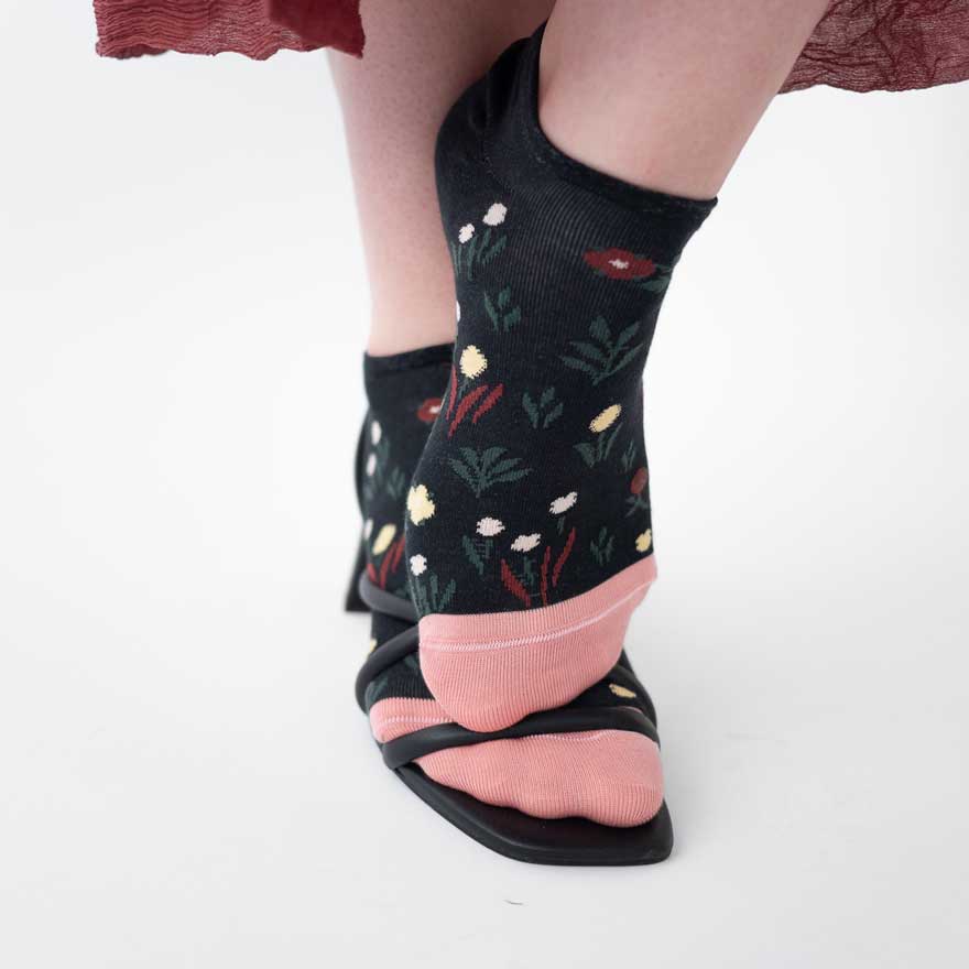 SS24 En Scene Faux Noir Semis Adult Ankle |DR13-1