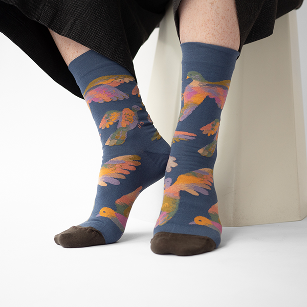 AW24 Herbier Oiseaux 牛仔圓領衫 | HB4-01