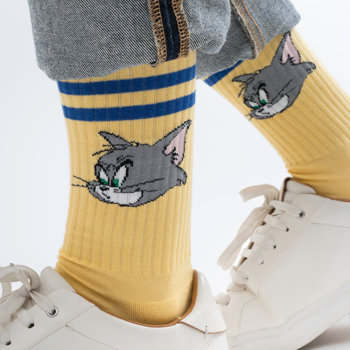 Athletic Tom And Jerry Heads Butter Yellow