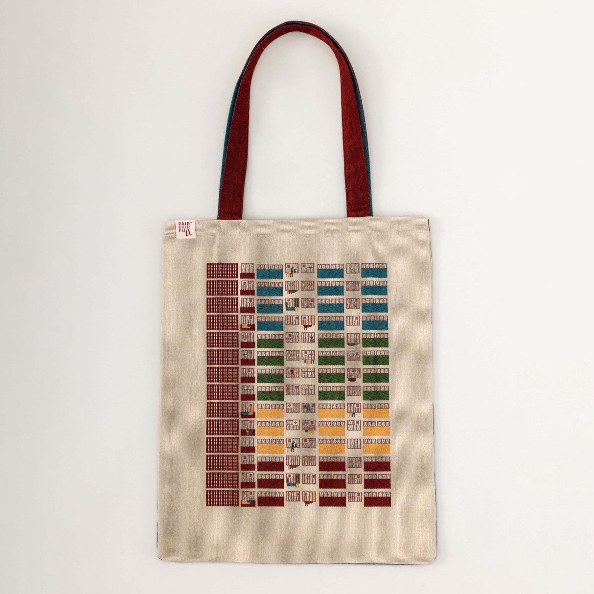 Rainbow Square Woven Jacquard Tote Bag