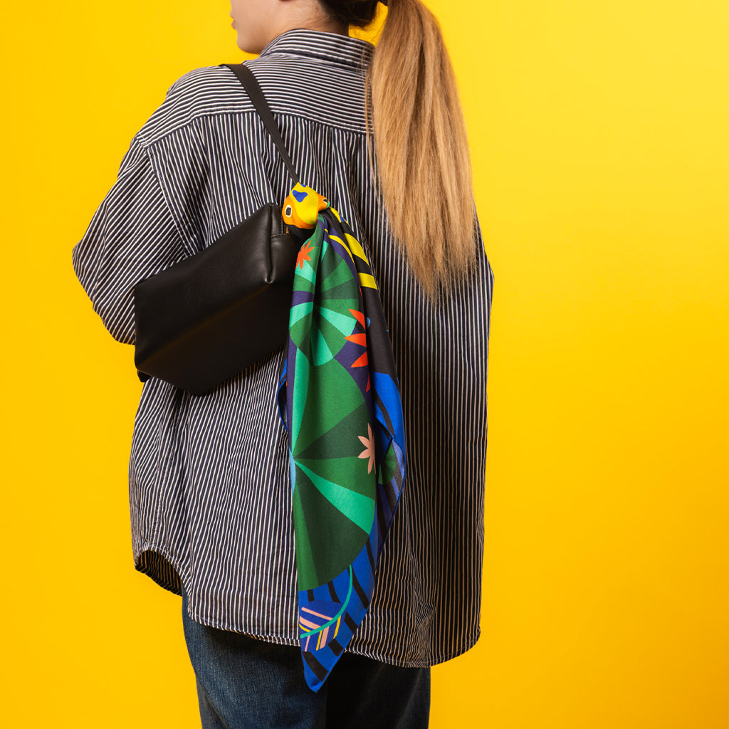 Romer's Tree Frog Mulberry Silk Scarf