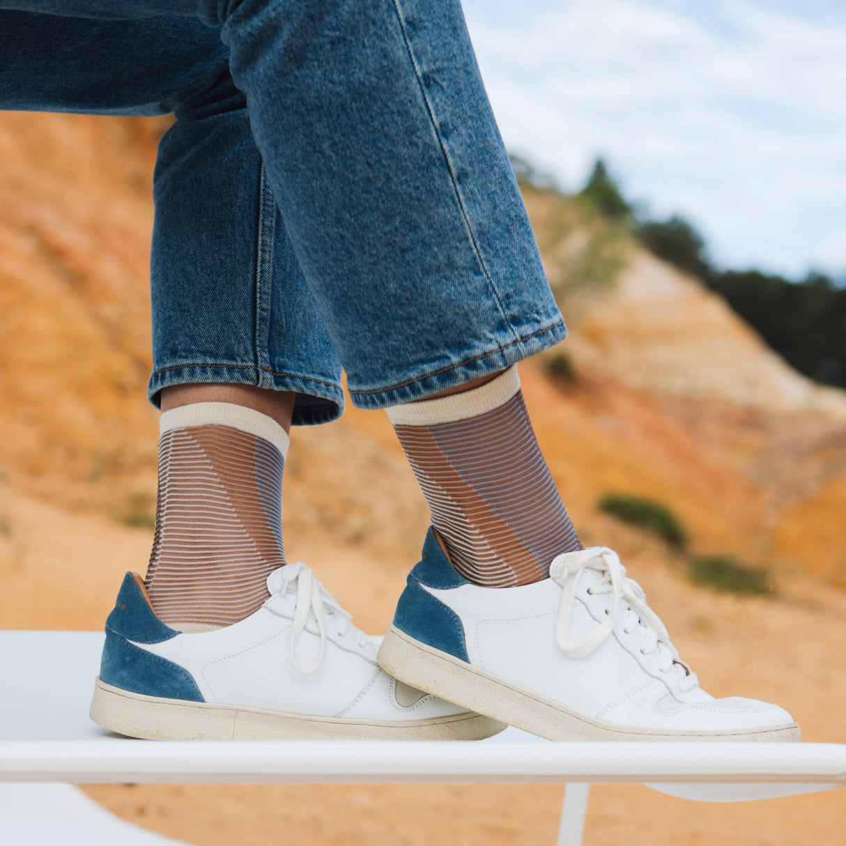 Antelope Canyon Beige Transparent Socks