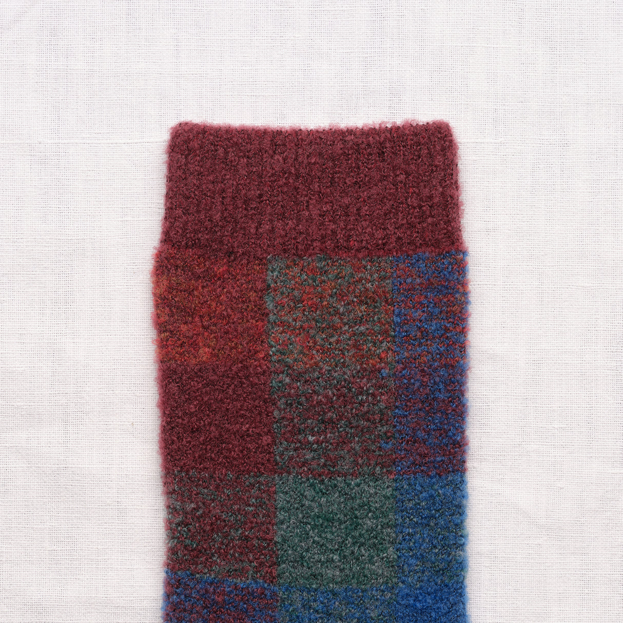 AW26 Wool Laine Bouclette Carreaux Multico Crew (Warm)| BCL6-01
