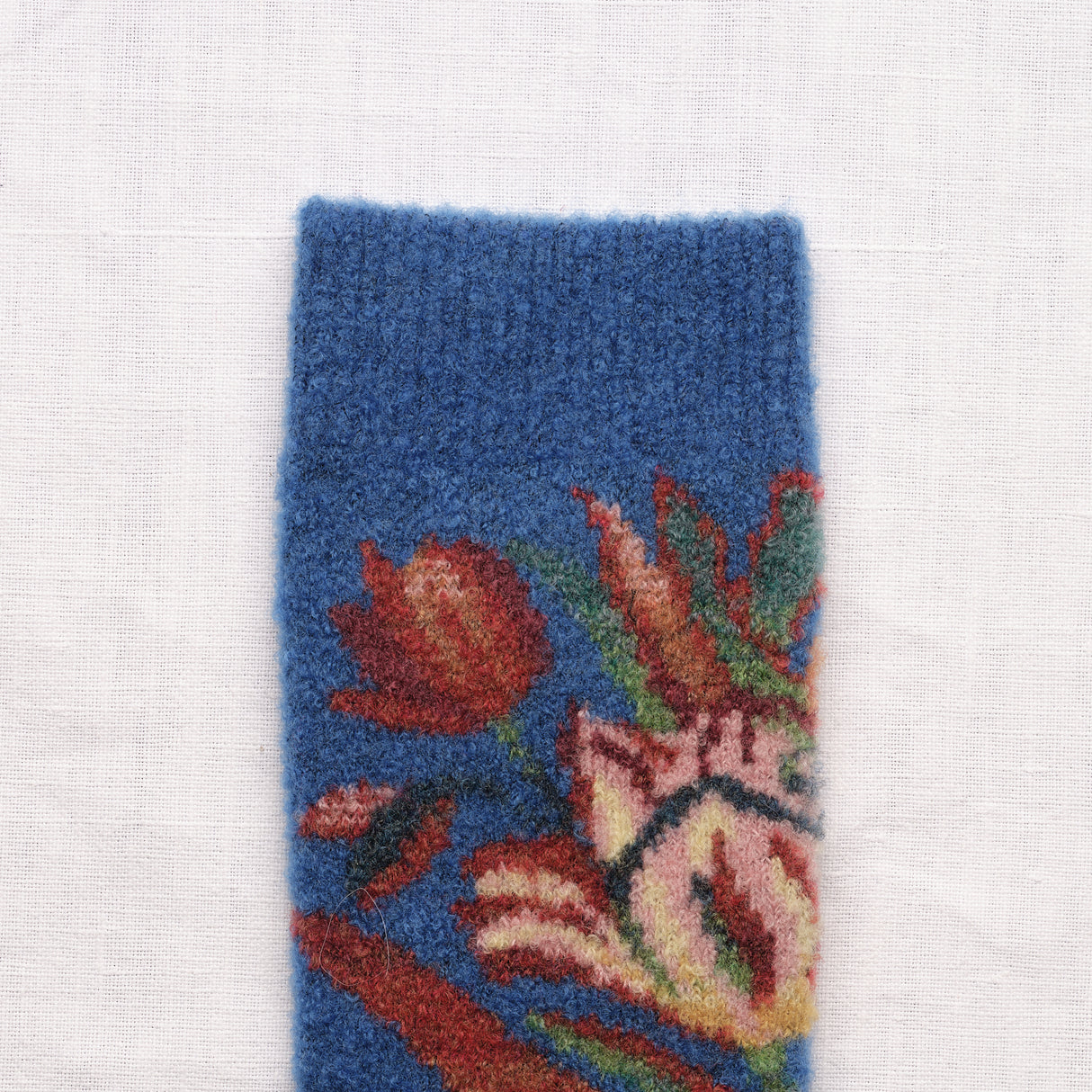 AW26 Wool Laine Bouclette Fleurs Indigo Crew (Warm) | BCL8-01