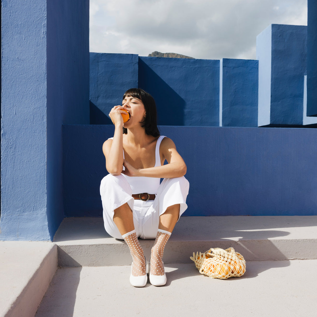 Crescent Dunes Menthe Transparent Socks
