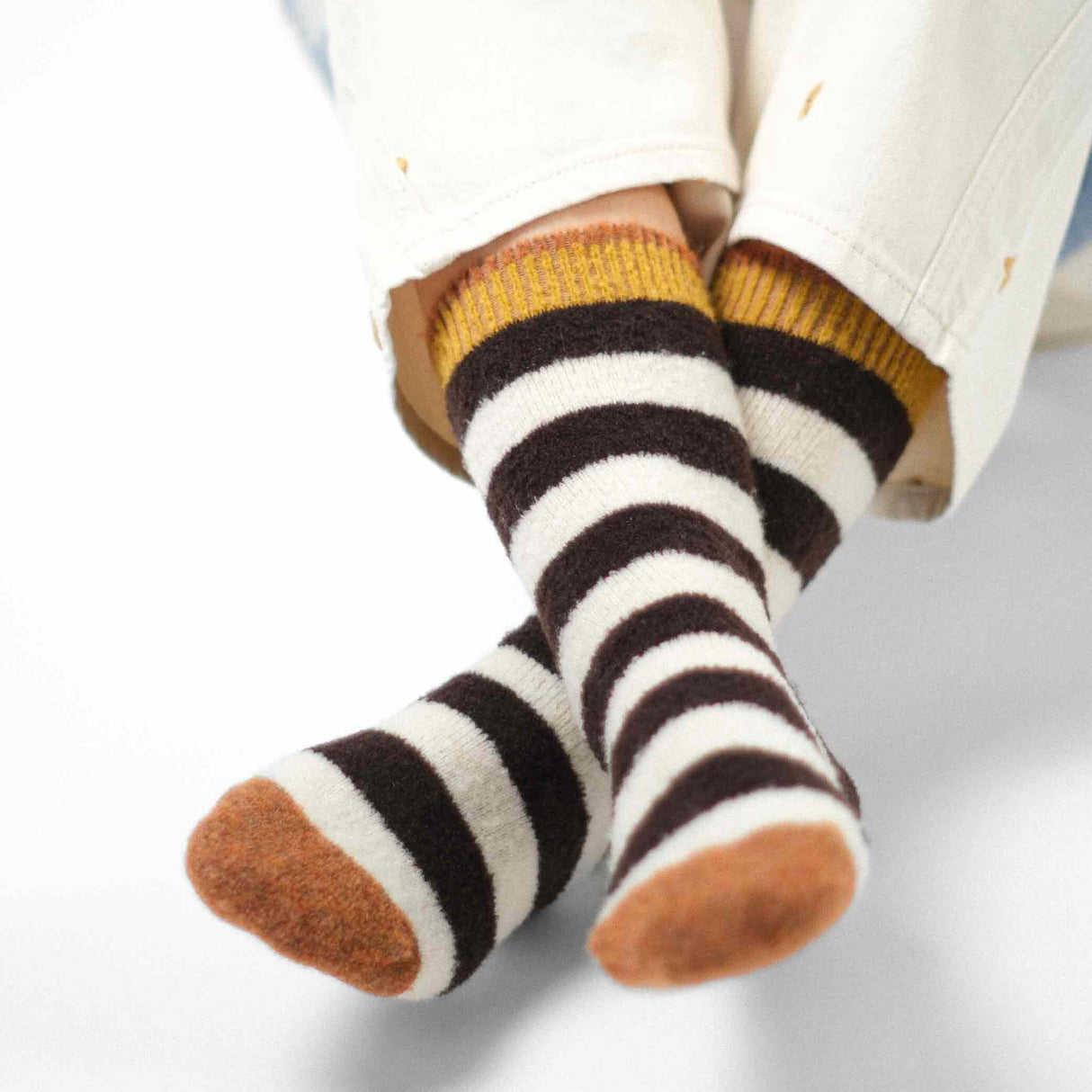 AW25 Wool Laine Bouclette Rayures Noir Blanc (Warm) | BCL2-01