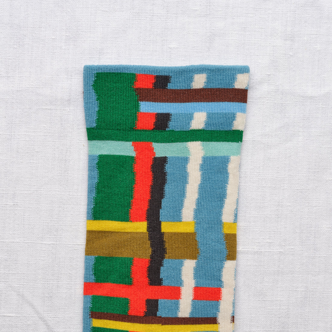 SS26 Faux Semblant Carreaux Bleu Princier Crew | FS1-01