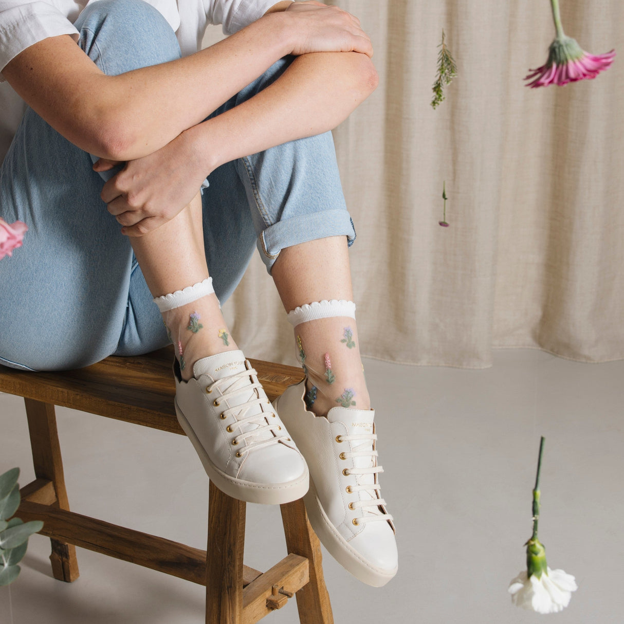 Fleurs Des Champs Transparent Socks