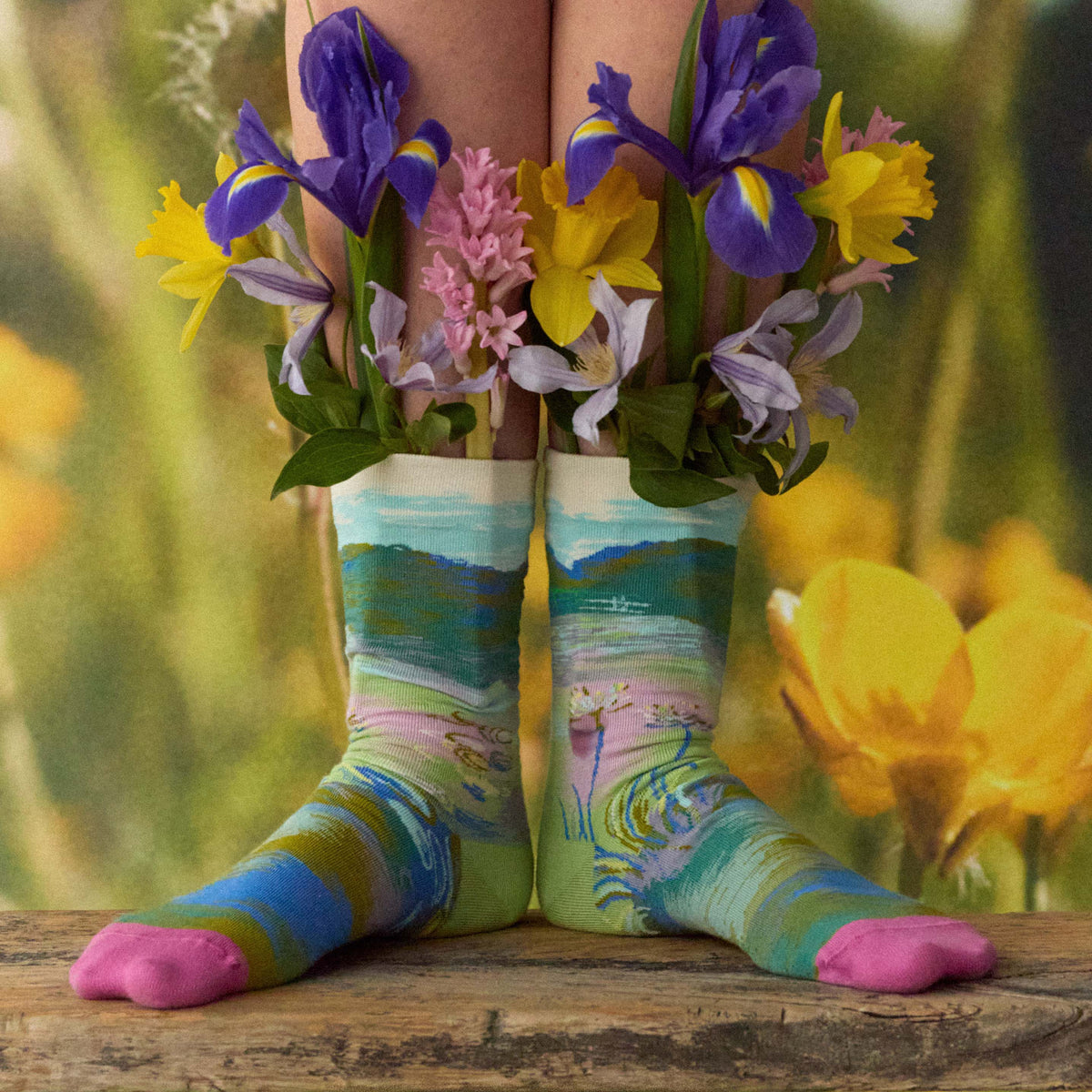 AW26 Monet Chaussette Monet Le Pont Aqua Crew | MON3-01