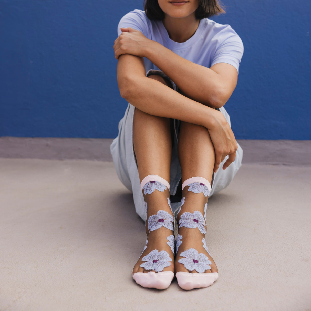 Murano Mauve Transparent Socks