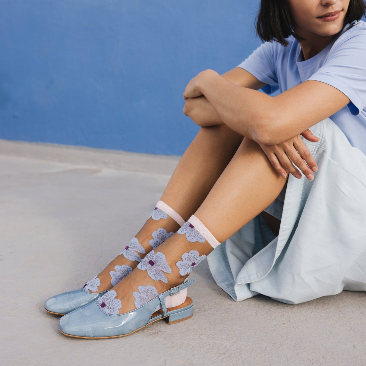 Murano Mauve Transparent Socks