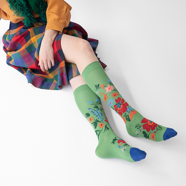AW24 Polka Fleurs Foret Knee High | PK9-02