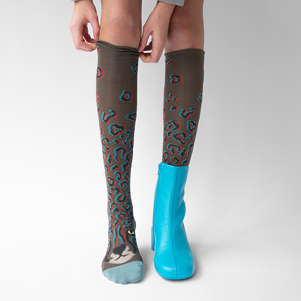 AW24 Fiction Leopard Kaki Knee High | FC9-03