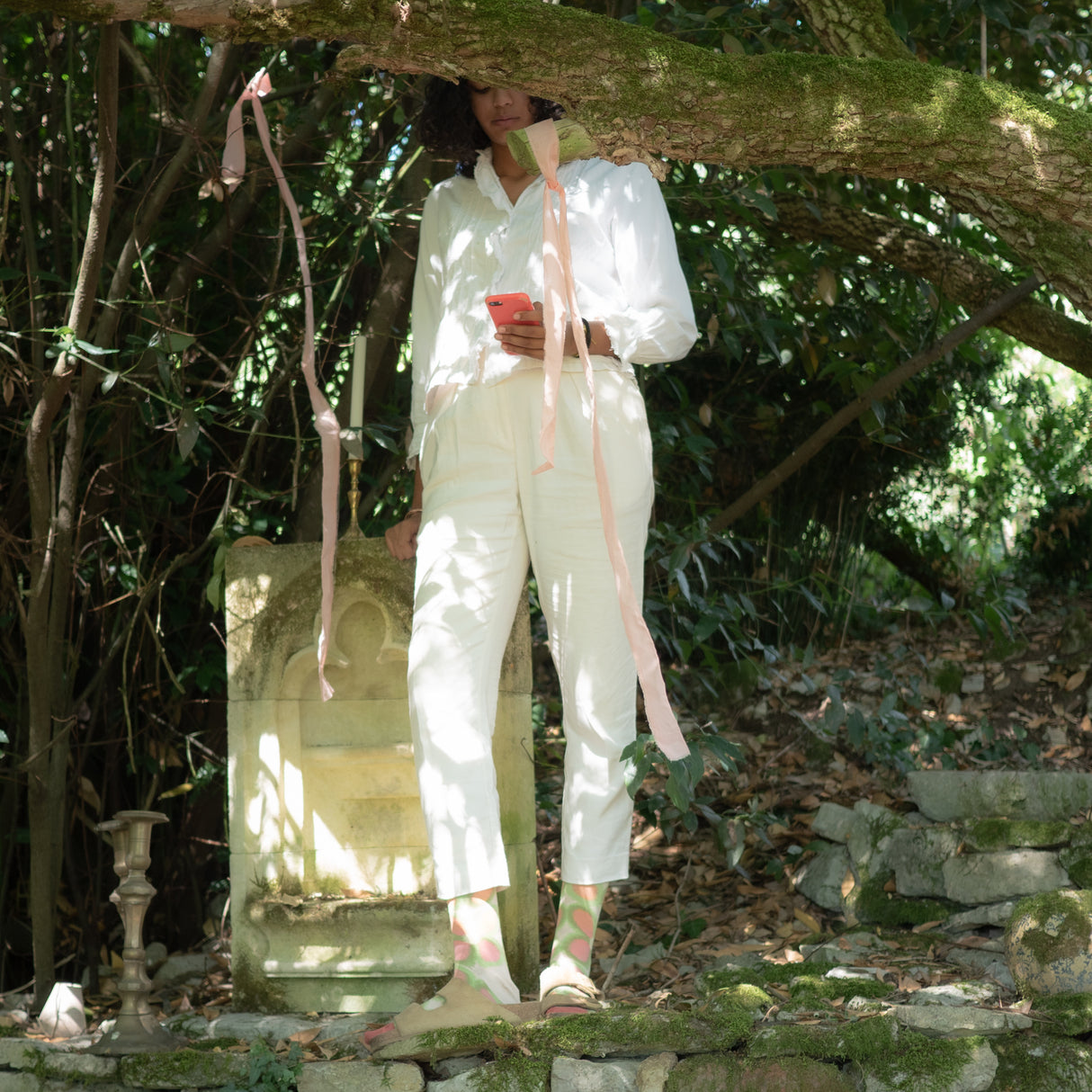 SS26 Petit Trianon Fleurs Rose Bouton Crew | PT3-01