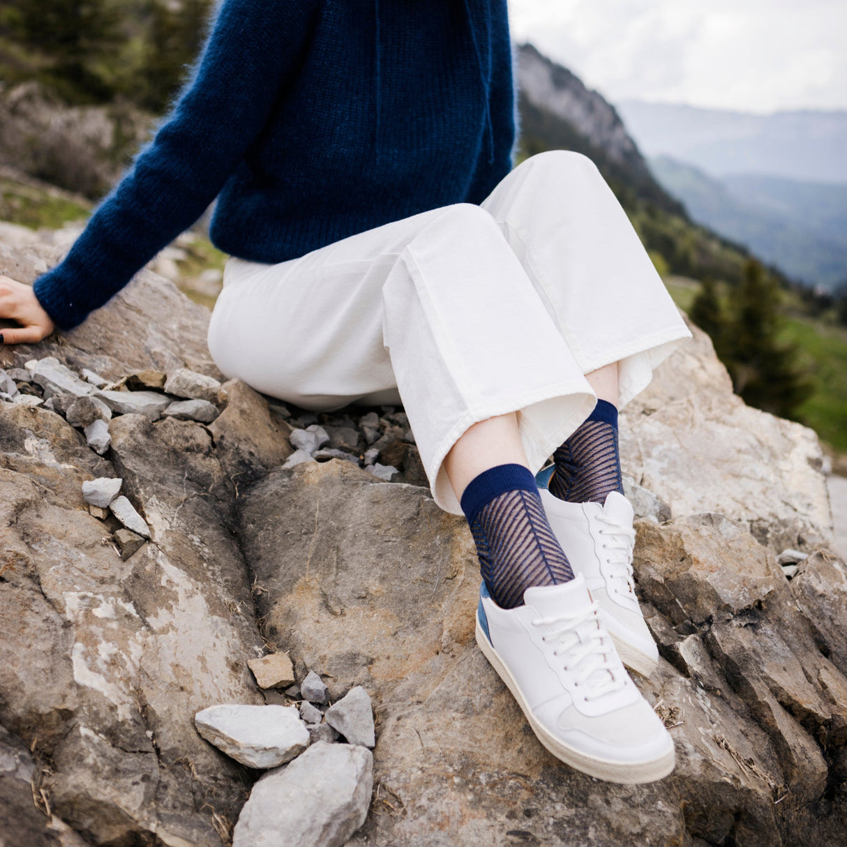 Sapin Bleue Transparent Socks