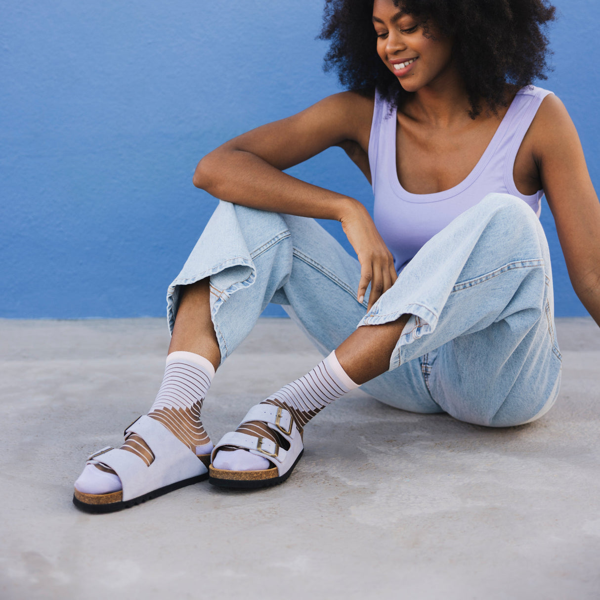 Shibuya Mauve Transparent Socks
