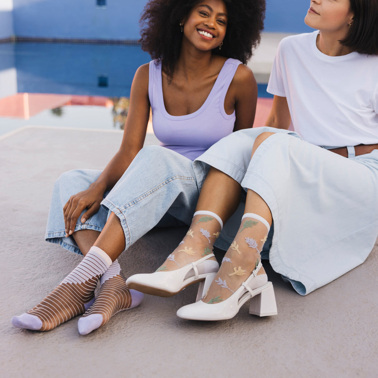 Shibuya Mauve Transparent Socks