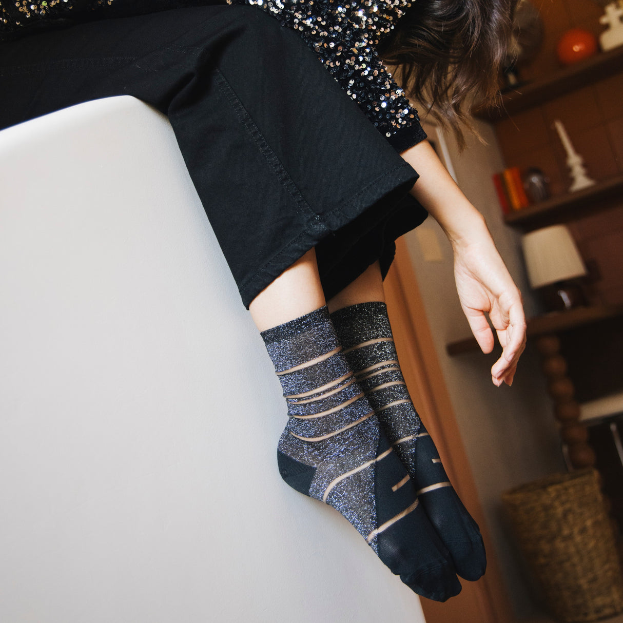 Tate Modern Silver Transparent Socks