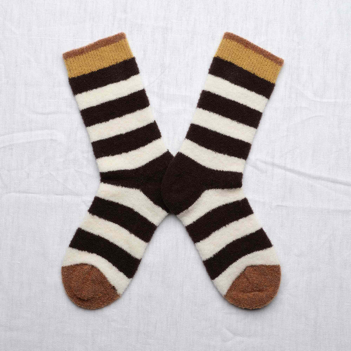 AW25 Wool Laine Bouclette Rayures Noir Blanc (Warm) | BCL2-01