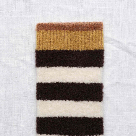AW25 Wool Laine Bouclette Rayures Noir Blanc (Warm) | BCL2-01