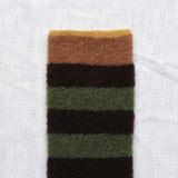 AW25 Wool Laine Bouclette Rayures Noir Vert (Warm) | BCL2-02