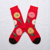 AW25 Wool Laine Bouclette Fleurs Rouge (Warm) | BCL3-01