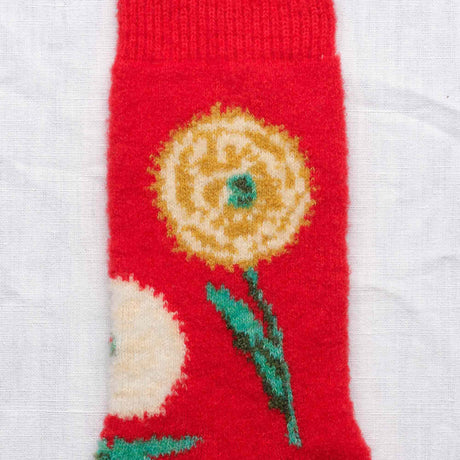 AW25 Wool Laine Bouclette Fleurs Rouge (Warm) | BCL3-01