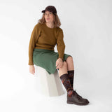 AW25 Le Bois Fleur Marron-Fonce Knee High | BO9-01