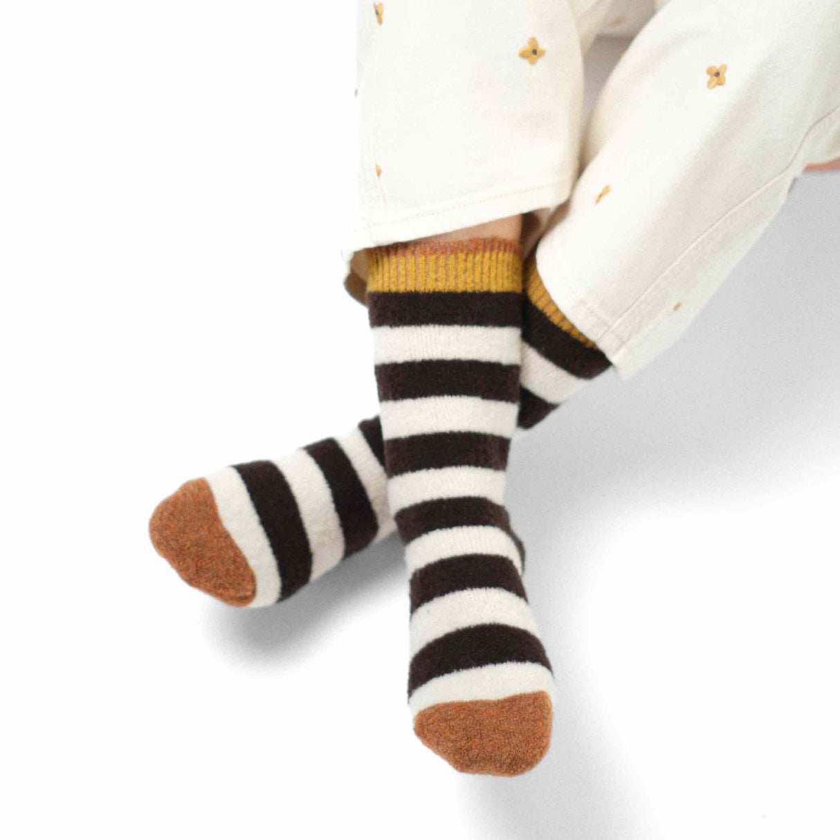 AW25 Wool Laine Bouclette Rayures Noir Blanc (Warm) | BCL2-01