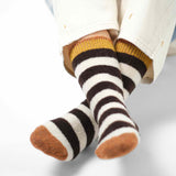 AW25 Wool Laine Bouclette Rayures Noir Blanc (Warm) | BCL2-01