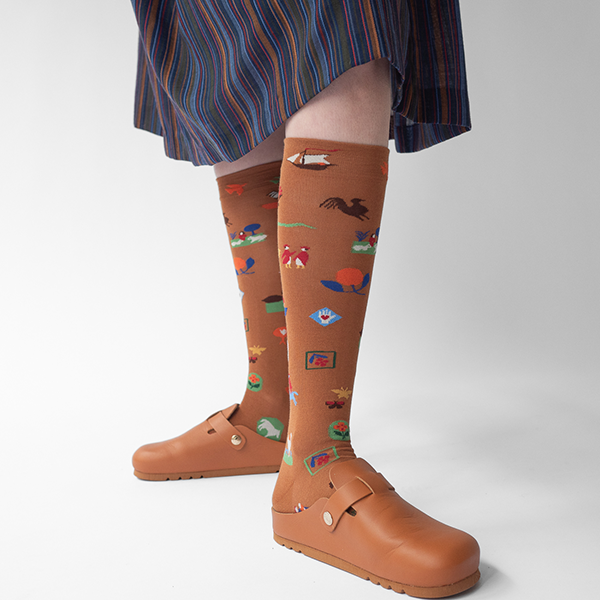 AW24 Polka Semis Caramel Knee High | PK9-03