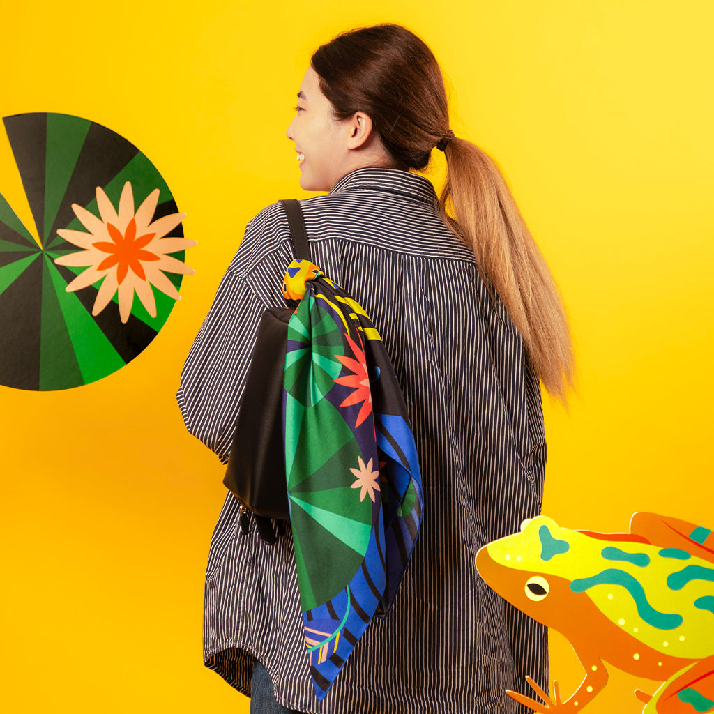 Romer's Tree Frog Mulberry Silk Scarf