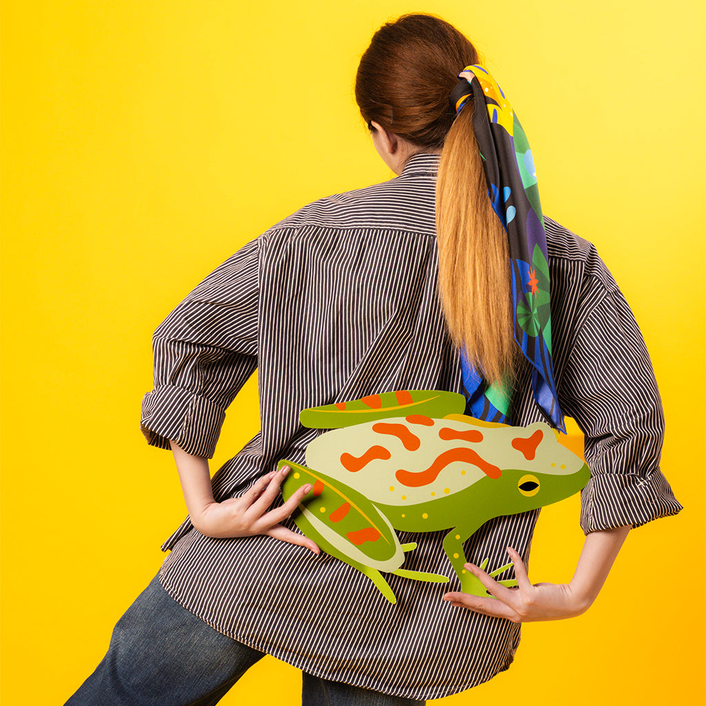 Romer's Tree Frog Mulberry Silk Scarf