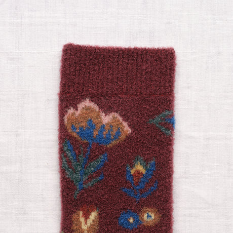 AW26 Wool Laine Bouclette Fleurs & Oiseaux Porto Crew (Warm) | BCL7-01