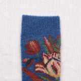 AW26 Wool Laine Bouclette Fleurs Indigo Crew (Warm) | BCL8-01