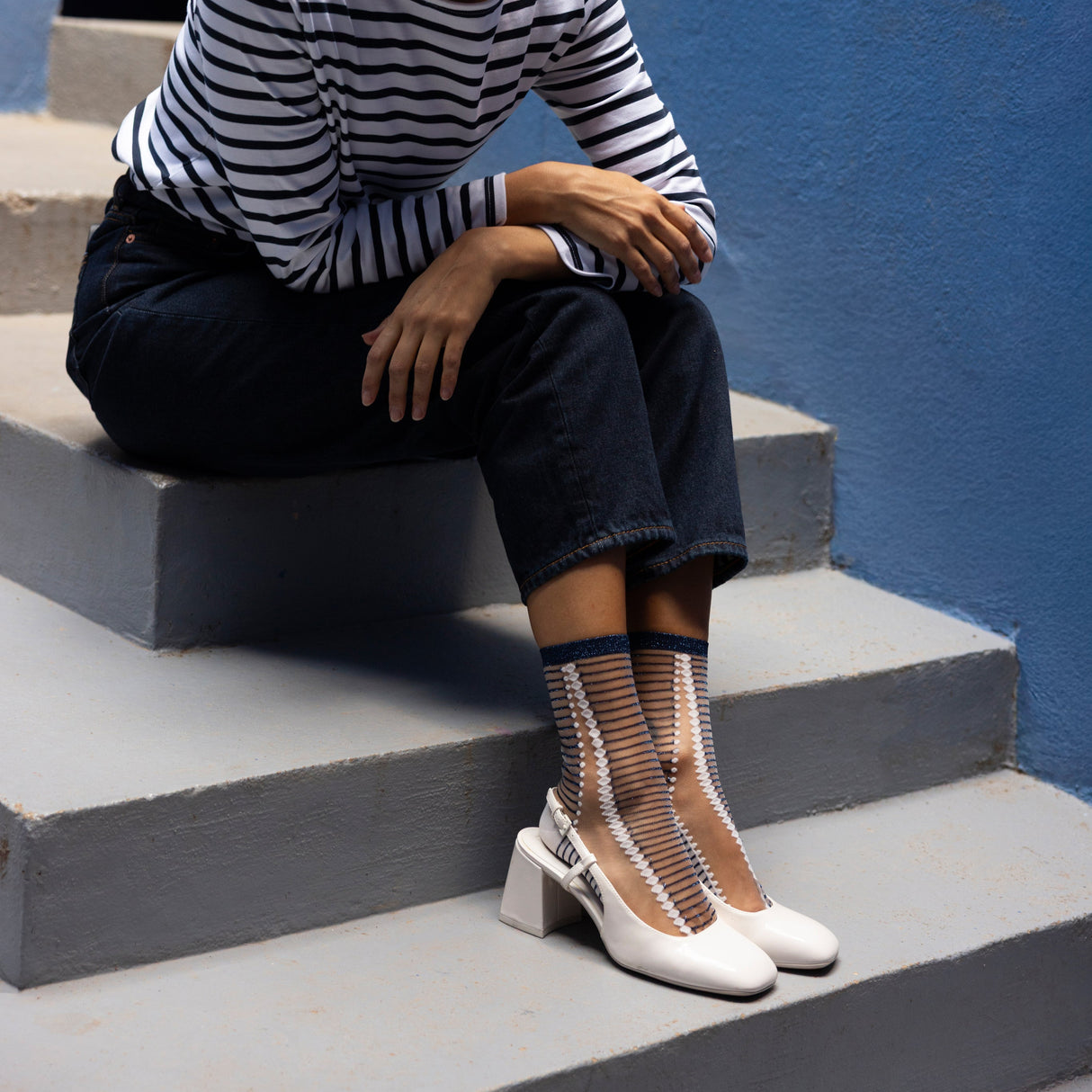 Boavista Blue Transparent Socks