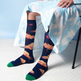 AW26 Conte Indien Nuages Bleu-Fonce Knee High | CO9-02