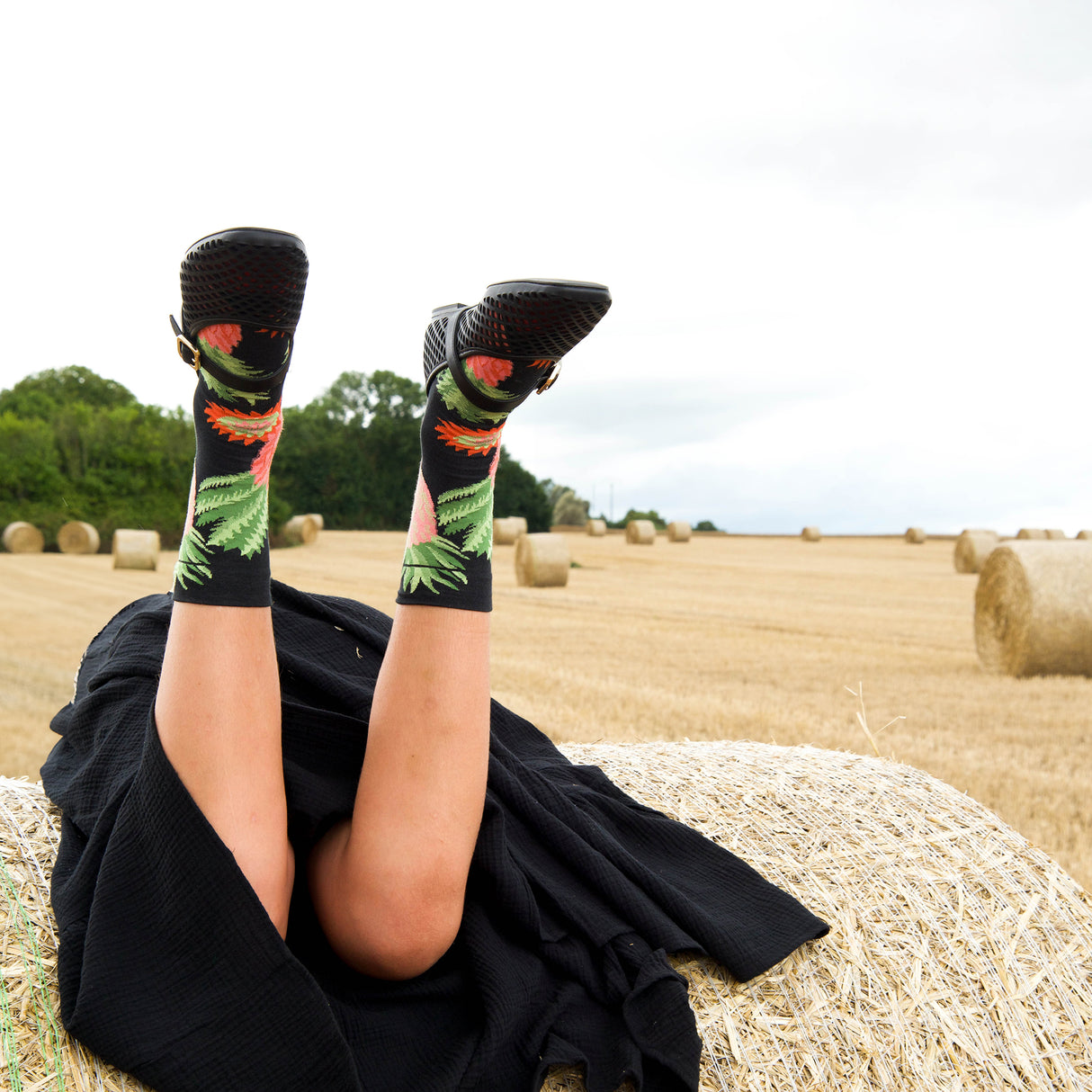 SS26 Eventail Ananas Faux Noir Crew | EV2-01