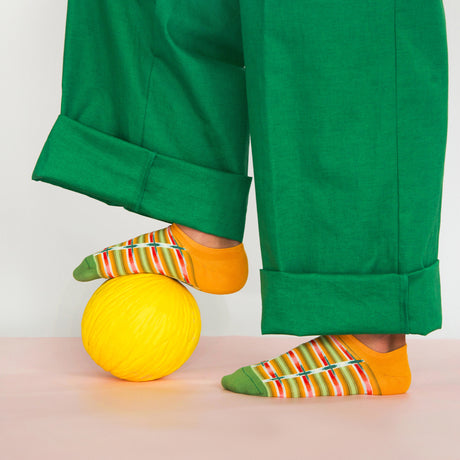 SS26 Eventail Carreaux Curcuma Ankle | EV12-1