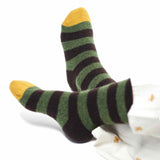 AW25 Wool Laine Bouclette Rayures Noir Vert (Warm) | BCL2-02