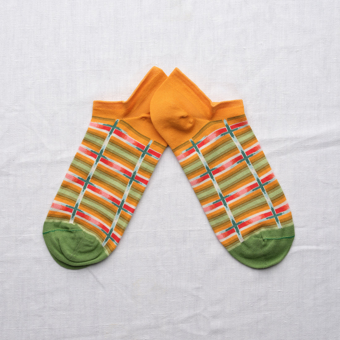 SS26 Eventail Carreaux Curcuma Ankle | EV12-1