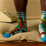 SS26 Faux Semblant Carreaux Bleu Princier Crew | FS1-01