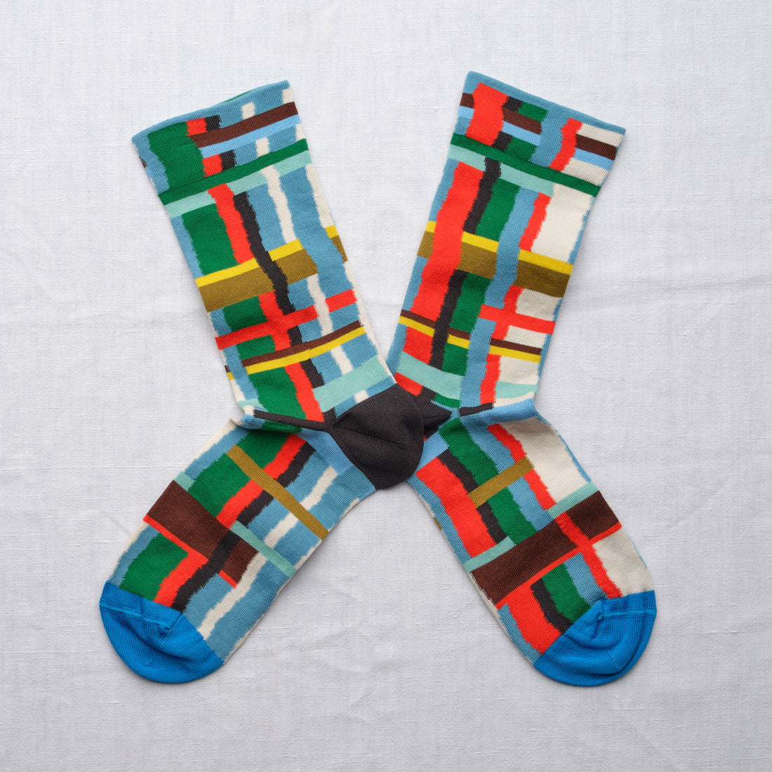 SS26 Faux Semblant Carreaux Bleu Princier Crew | FS1-01