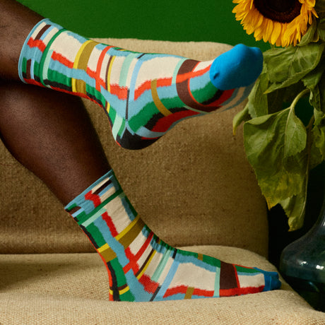 SS26 Faux Semblant Carreaux Bleu Princier Crew | FS1-01