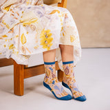Floralia Bleue Transparent Socks
