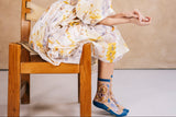 Floralia Bleue Transparent Socks