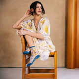 Floralia Bleue Transparent Socks