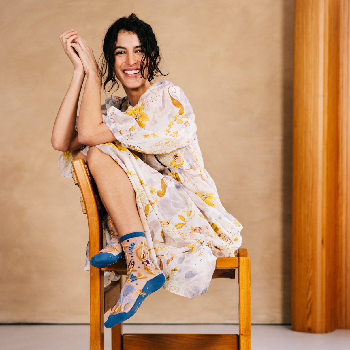 Floralia Bleue Transparent Socks