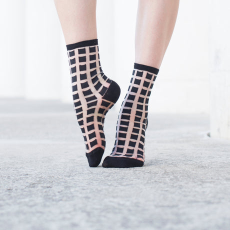 Ginza Black Transparent Socks