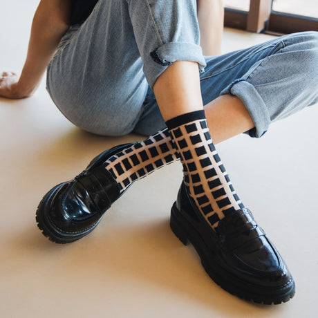 Ginza Black Transparent Socks